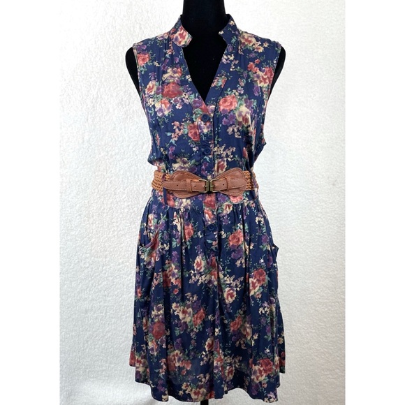 D’Closet Dresses & Skirts - D’CLOSET • Floral Sleeveless Belted Mini Dress